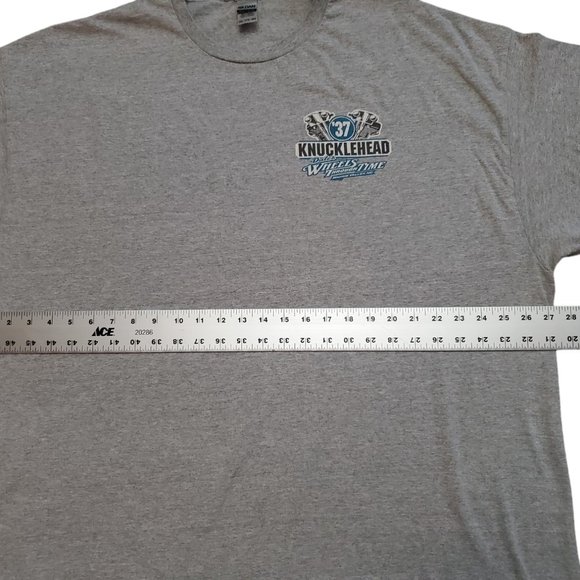 Gildan 37 Knucklehead Dales Wheels Through Time 3XL Gray Motorcycle T Shirt A6 - Picture 8 of 9